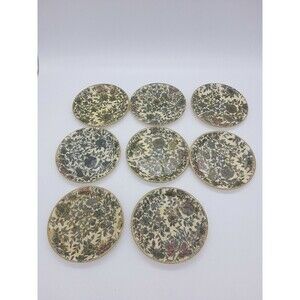 Oriental coaster set w/ round container box vintage made in Japan